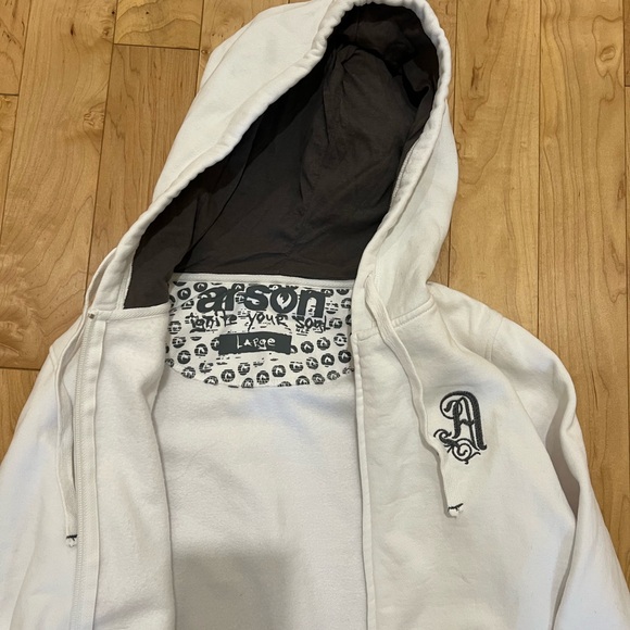 White Hooded Zip-Up Jacket - Picture 3 of 4